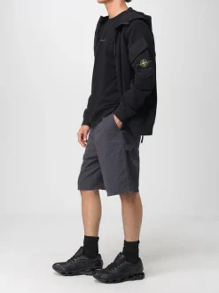 Felpa Stone Island in cotone con zip
