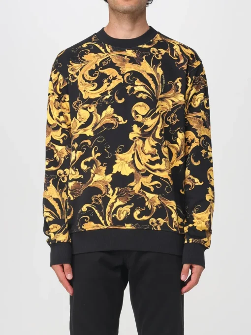 Felpa Versace Jeans Couture in cotone con stampa Versace Baroque