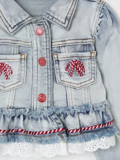 Giacca di jeans Monnalisa ricamata