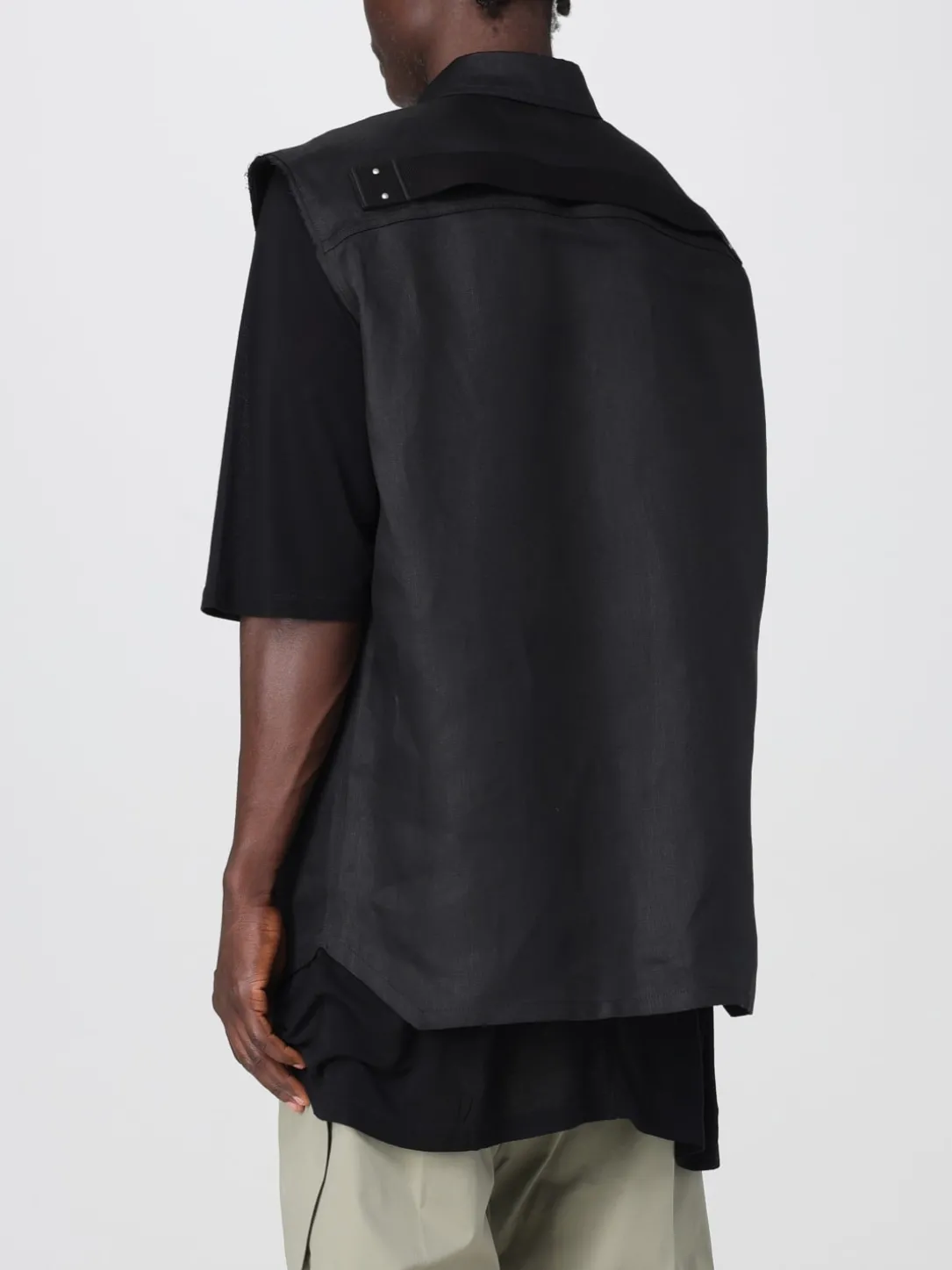 Gilet a camicia in lino Rick Owens