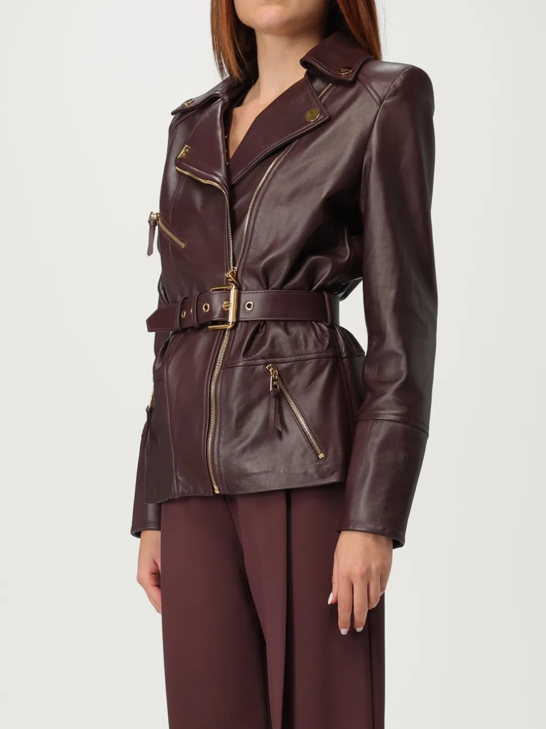 Giubbotto biker Elisabetta Franchi in pelle