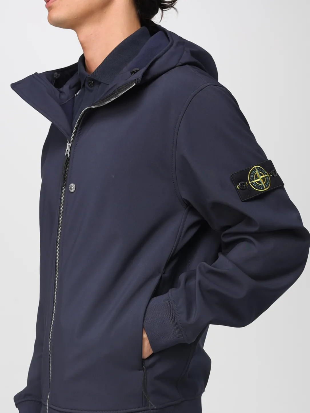 Giubbotto con cappuccio Stone Island in nylon