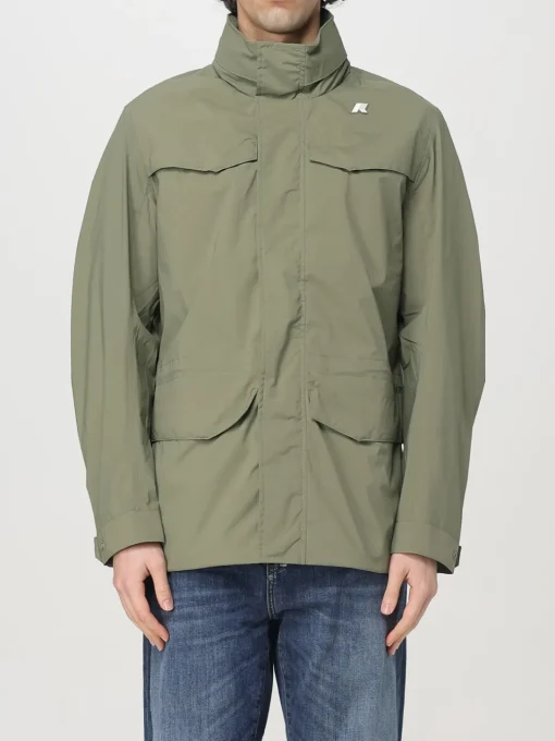 Giubbotto K-Way in nylon con cappuccio