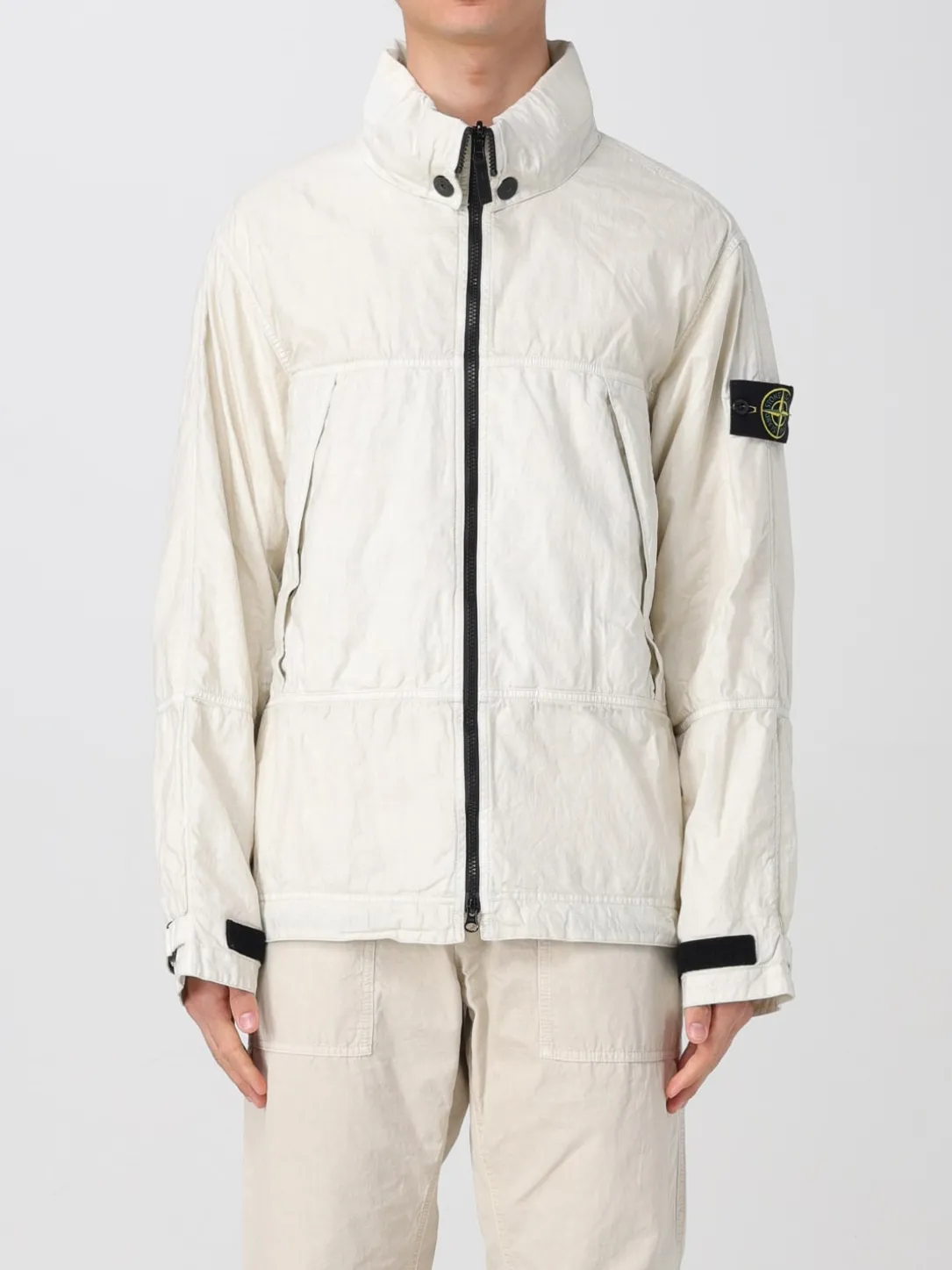 Giubbotto Lino Gommato Stone Island in tela di lino spalmata