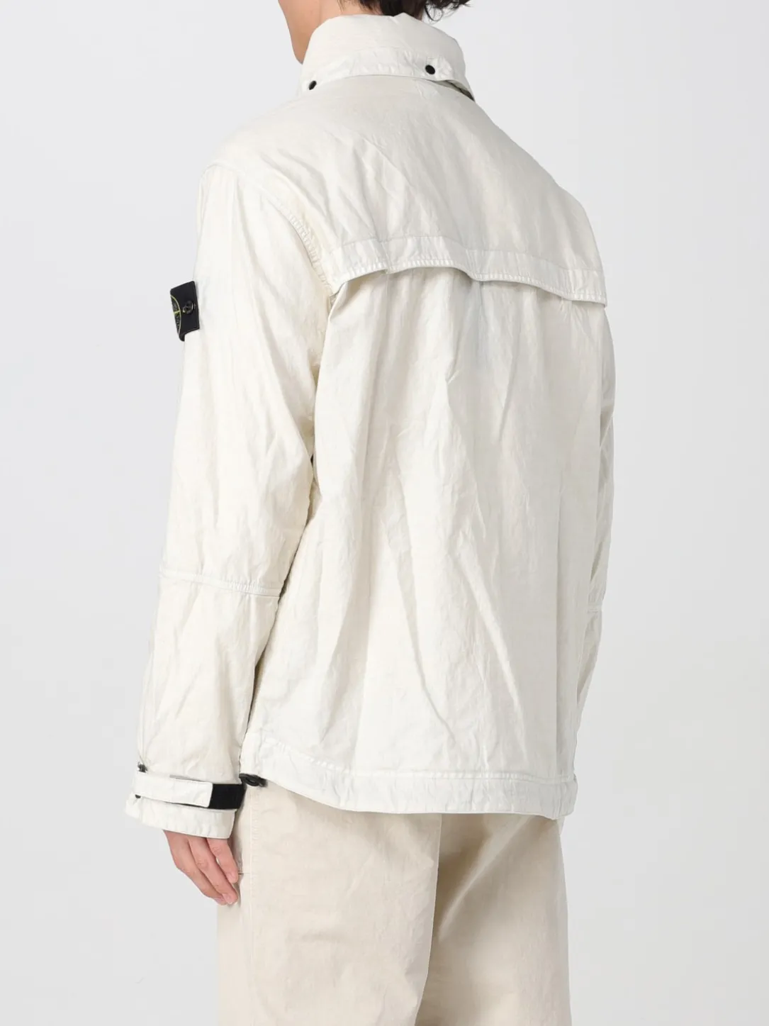 Giubbotto Lino Gommato Stone Island in tela di lino spalmata