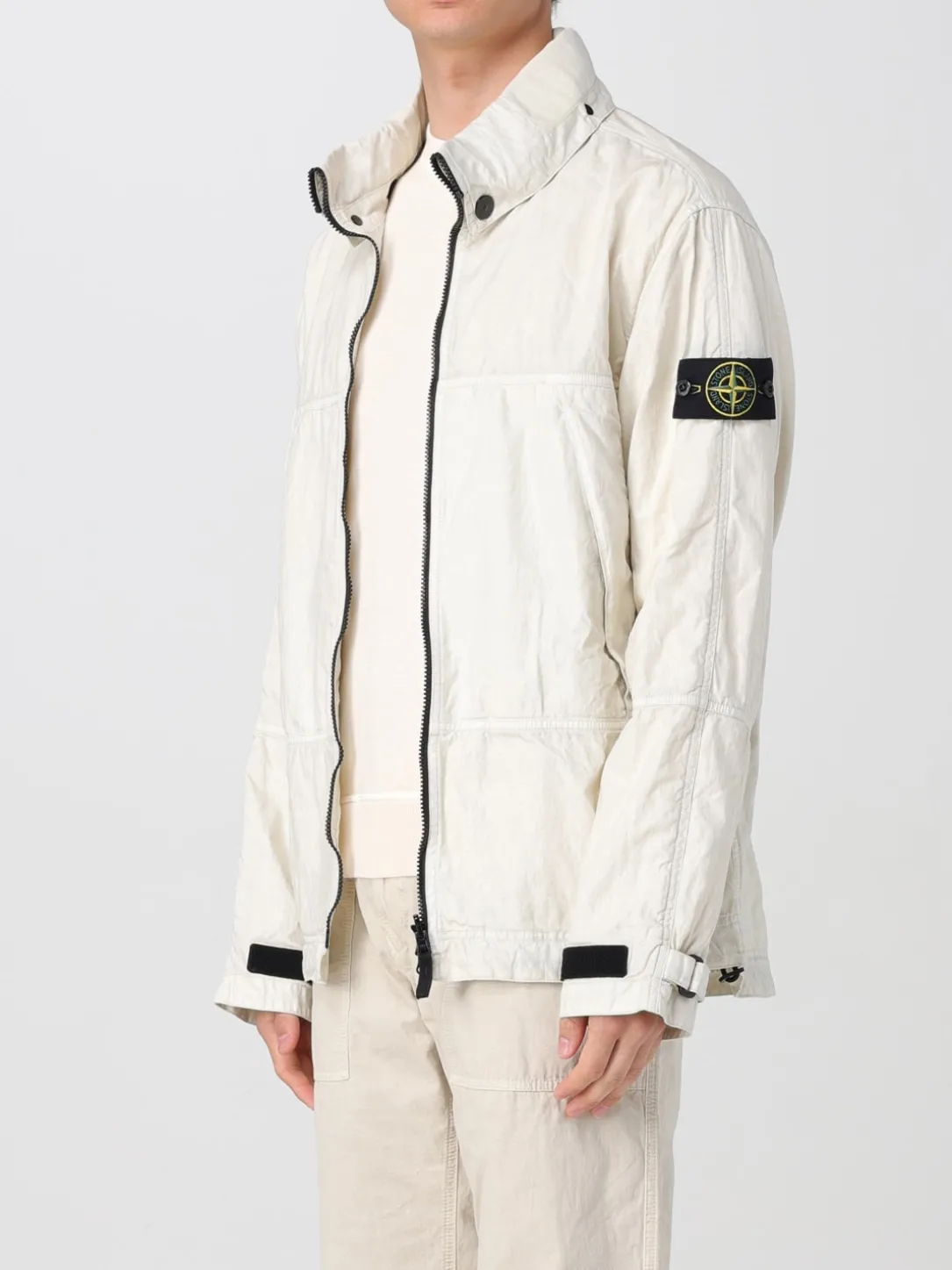 Giubbotto Lino Gommato Stone Island in tela di lino spalmata