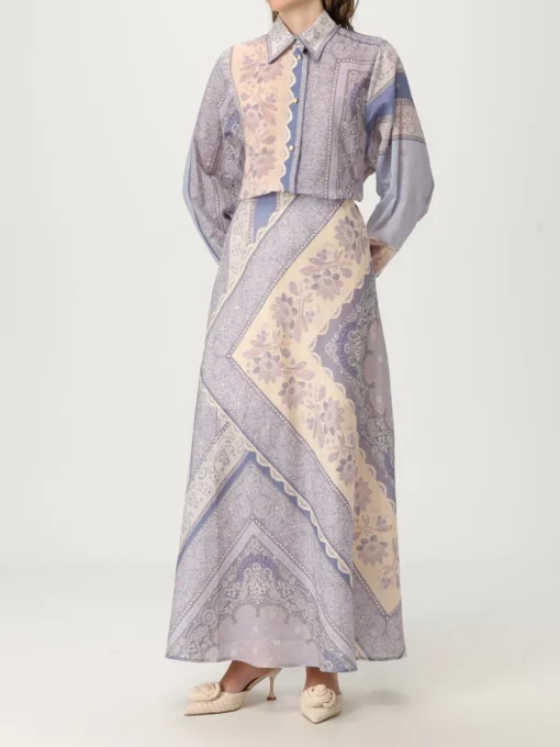 Gonna Zimmermann in lino con stampa floreale