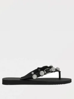 Infradito Cagole Balenciaga in gomma con borchie di strass