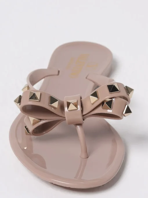 Infradito Rockstud Valentino Garavani in gomma con fiocco