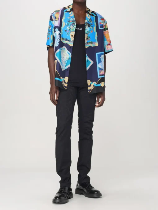 Jeans Versace in denim stampato