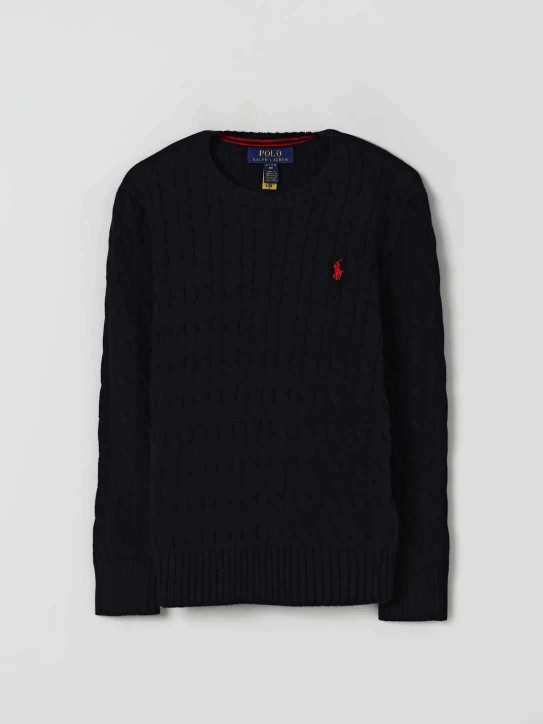 Maglia a girocollo in cotone con logo Pony Polo Ralph Lauren