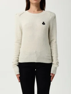 Maglia a girocollo in cotone e lana con logo Isabel Marant Etoile