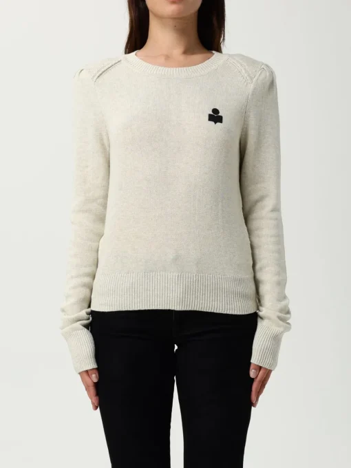 Maglia a girocollo in cotone e lana con logo Isabel Marant Etoile