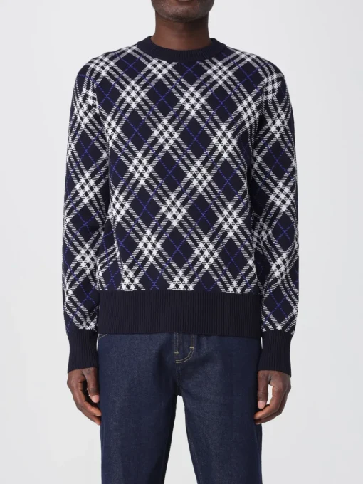 Maglia a girocollo in lana tartan Drumohr