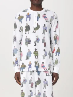 Maglia Henley stampato JW Anderson in cotone a nido d'ape