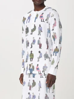 Maglia Henley stampato JW Anderson in cotone a nido d'ape