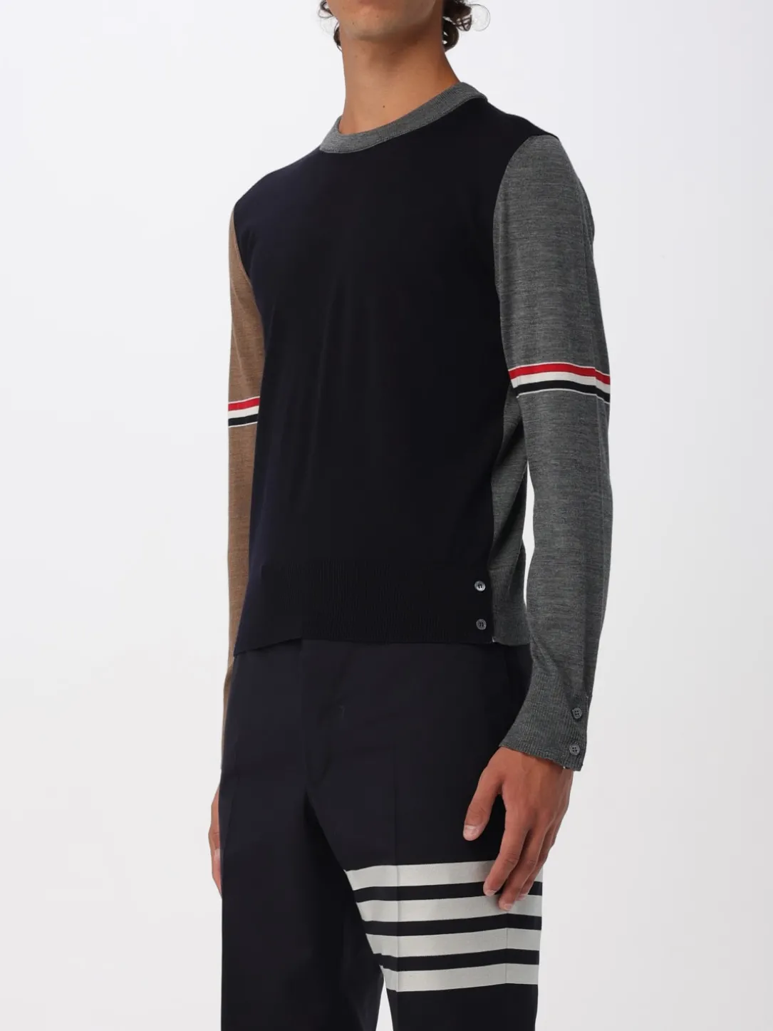 Maglia in lana tricolore Thom Browne
