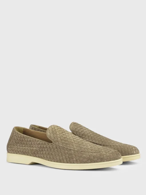 Mocassino Doucal's in camoscio intrecciato
