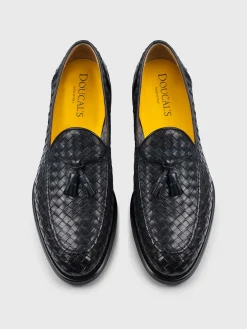 Mocassino Doucal's in pelle intrecciata con nappe