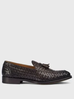 Mocassino Doucal's in pelle intrecciata con nappe