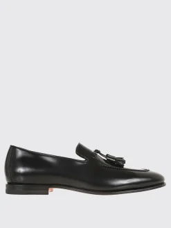 Mocassino Santoni in pelle spazzolata con nappe