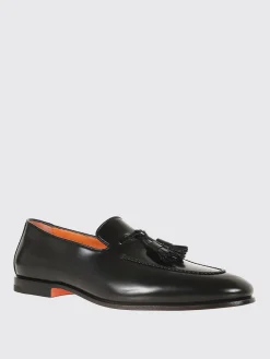 Mocassino Santoni in pelle spazzolata con nappe