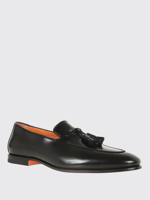 Mocassino Santoni in pelle spazzolata con nappe