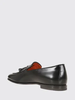 Mocassino Santoni in pelle spazzolata con nappe