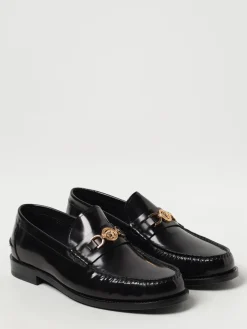 Mocassino Versace in pelle spazzolata con morsetto Medusa