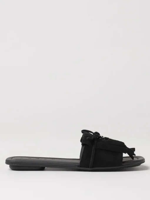 Mules Hogan in camoscio con frange
