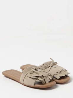 Mules Hogan in camoscio con frange