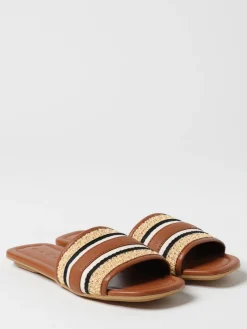 Mules Hogan in pelle e rafia