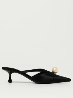 Mules Sana Jimmy Choo in raso con perla applicata