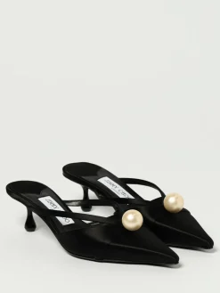 Mules Sana Jimmy Choo in raso con perla applicata