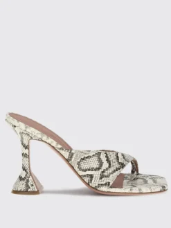 Mules Shiona Amina Muaddi in pelle stampa pitone