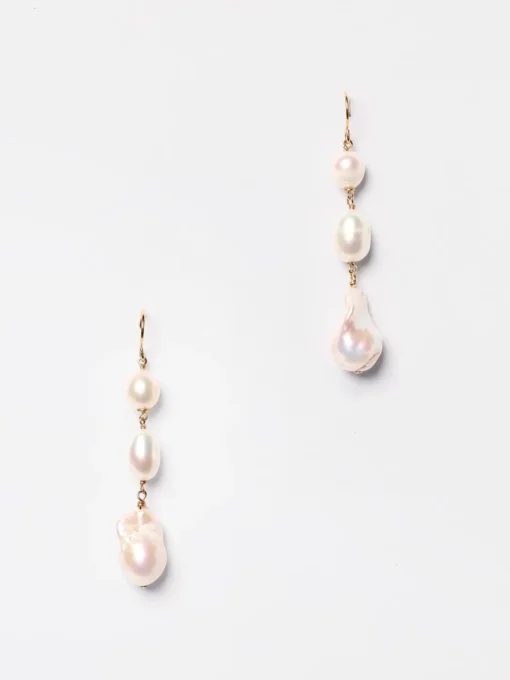 Orecchini Jil Sander in ottone con perle d'acqua dolce