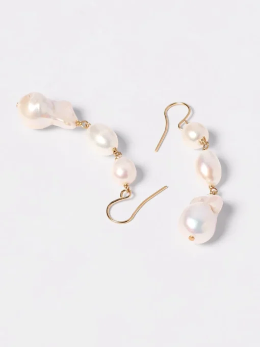 Orecchini Jil Sander in ottone con perle d'acqua dolce