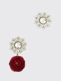 Orecchini Magda Butrym in ottone con strass incastonati e rosa