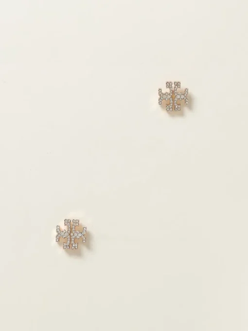 Orecchini Tory Burch in ottone con strass incastonati