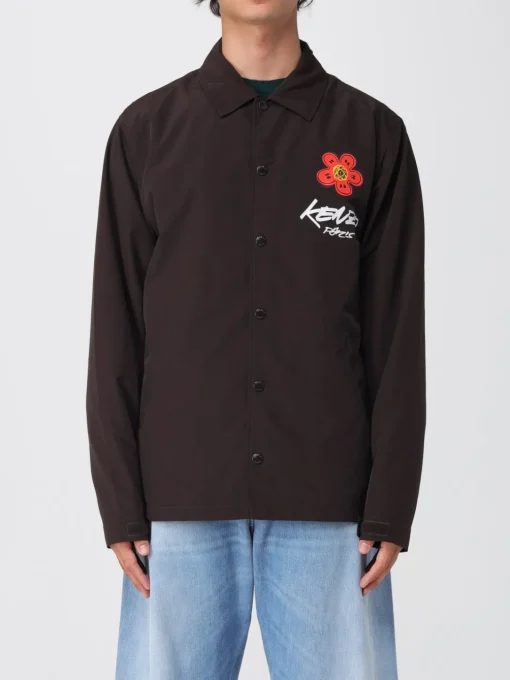 Overshirt Kenzo in nylon con logo