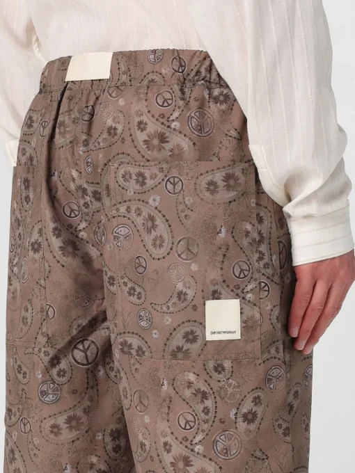 Pantaloncino in poliestere paisley Emporio Armani