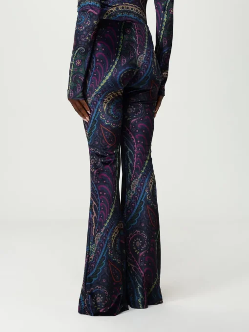 Pantalone a zampa Etro in jersey con stampa Paisley