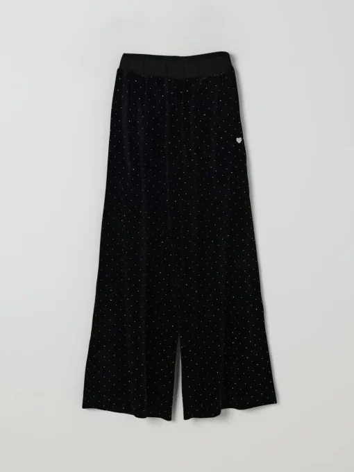 Pantalone in velluto con strass Monnalisa