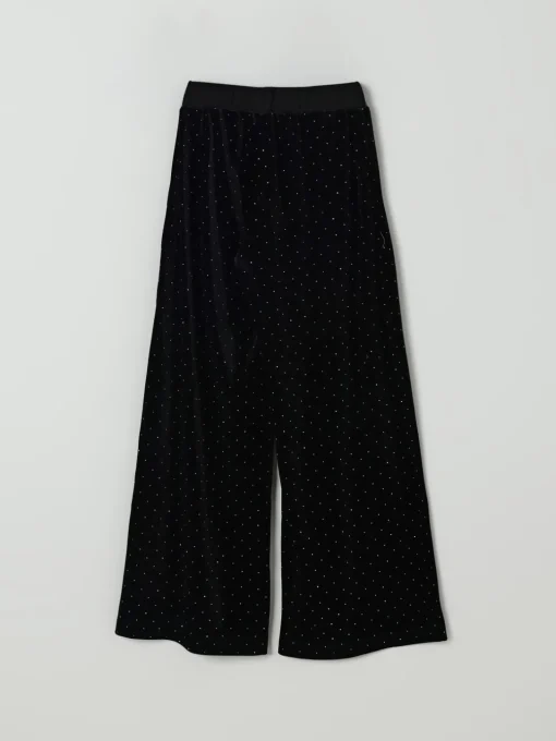 Pantalone in velluto con strass Monnalisa