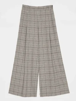 Pantalone palazzo Twinset in misto viscosa check