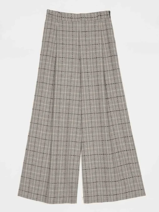 Pantalone palazzo Twinset in misto viscosa check