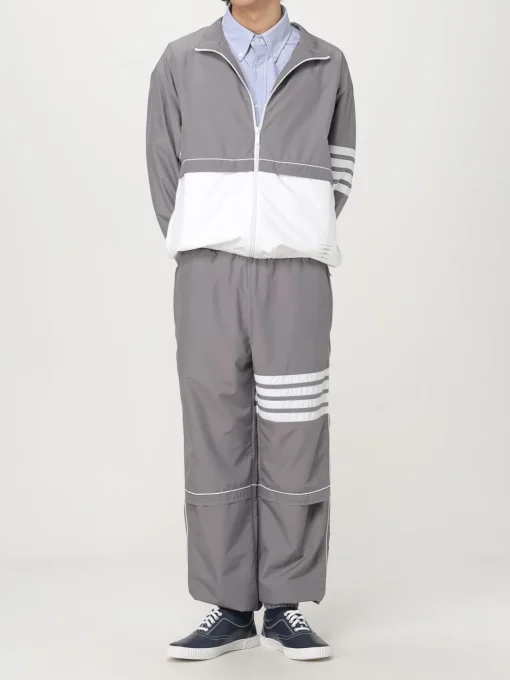 Pantalone Thom Browne in nylon con 4-bar