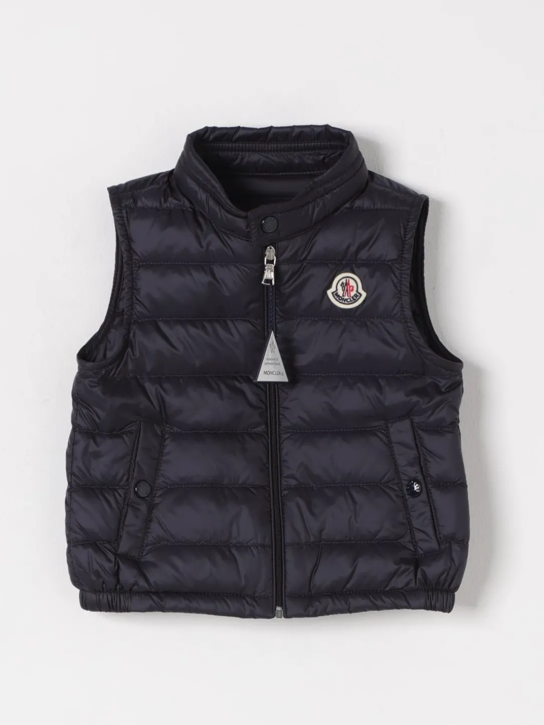 Piumino a gilet con logo Moncler in nylon imbottito