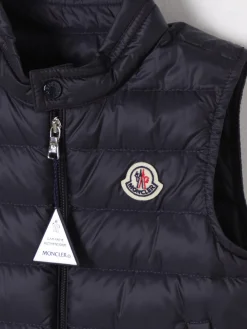 Piumino a gilet con logo Moncler in nylon imbottito