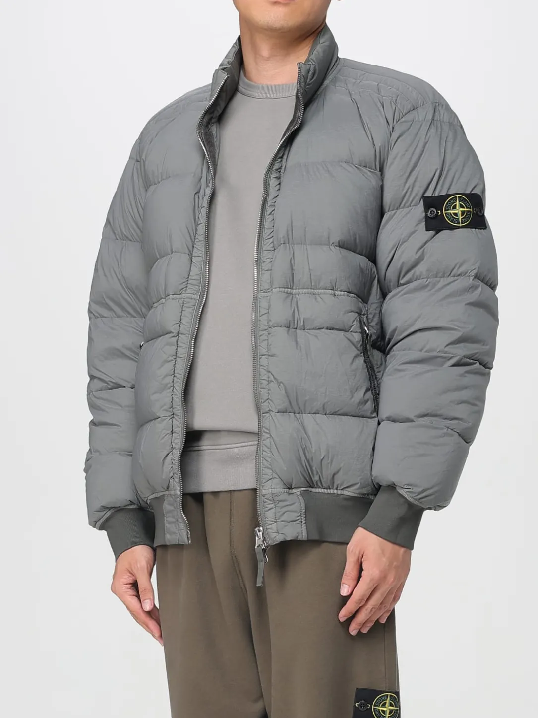 Piumino Stone Island in nylon trapuntato e imbottito